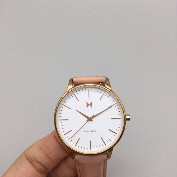 MVMT Rodeo Boulevard Watch Women 38mm Rose Gold Tone Leather Band New Battery main image 7